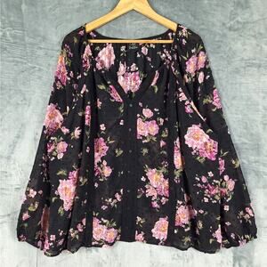 Womens Top 3X Romantic Floral Crochet‎ Lace Sheer Whimsygoth Boho Fairy Grunge